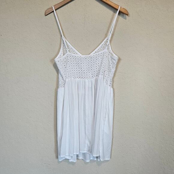 Miken White Eyelet Swim Dress Cover Up Women's Small - Picture 2 of 9